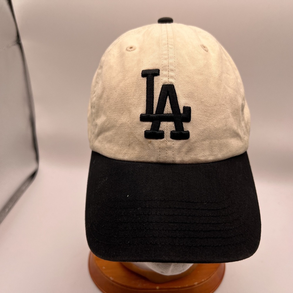 47 Brand Los Angeles Dodgers Clean Up Hat Cream Black LA Baseball Cap Youth